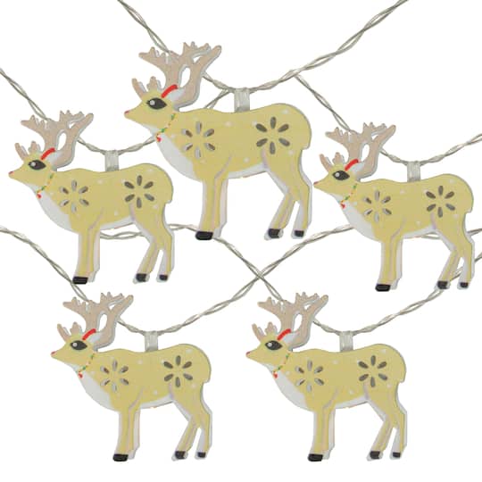 10ct. Warm White LED Reindeer String Lights